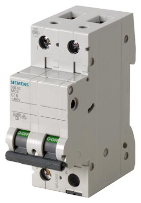 SIEMENS .PASTILLA INTERRUPTOR PARA RIEL DIN 5SL 2X20A 6KA 250/440V