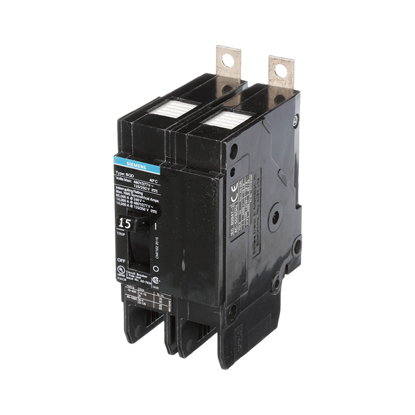 SIEMENS .PASTILLA INTERRUPTOR BQD 2X15A 65KA/240, 14KA/480, 10KA/600V