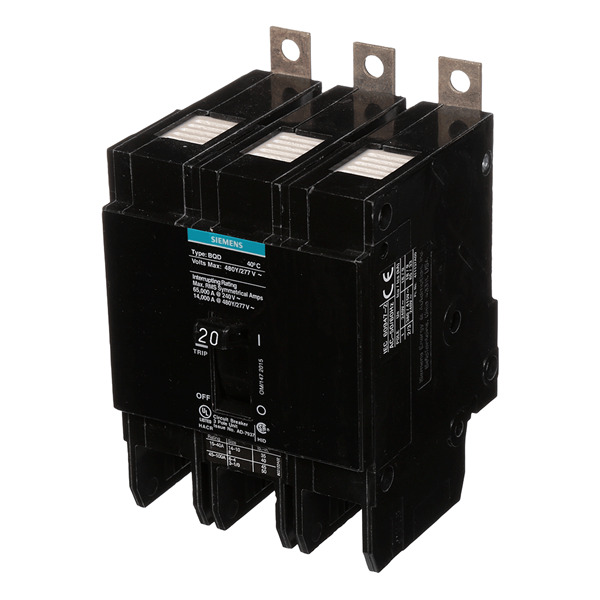 SIEMENS .PASTILLA INTERRUPTOR BQD 3X20A 65KA/240, 14KA/480, 10KA/600V