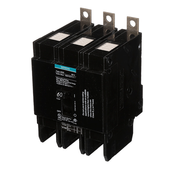 SIEMENS .PASTILLA INTERRUPTOR BQD 3X60A 65KA/240, 14KA/480, 10KA/600V