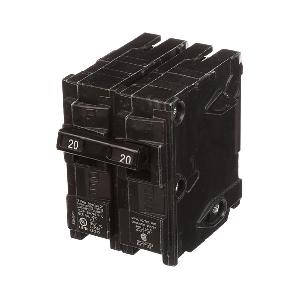 SIEMENS .PASTILLA INTERRUPTOR QP 2X20A 10KA 120/240V